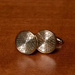 Gemelli Color Oro con Texture Alveare e Stella