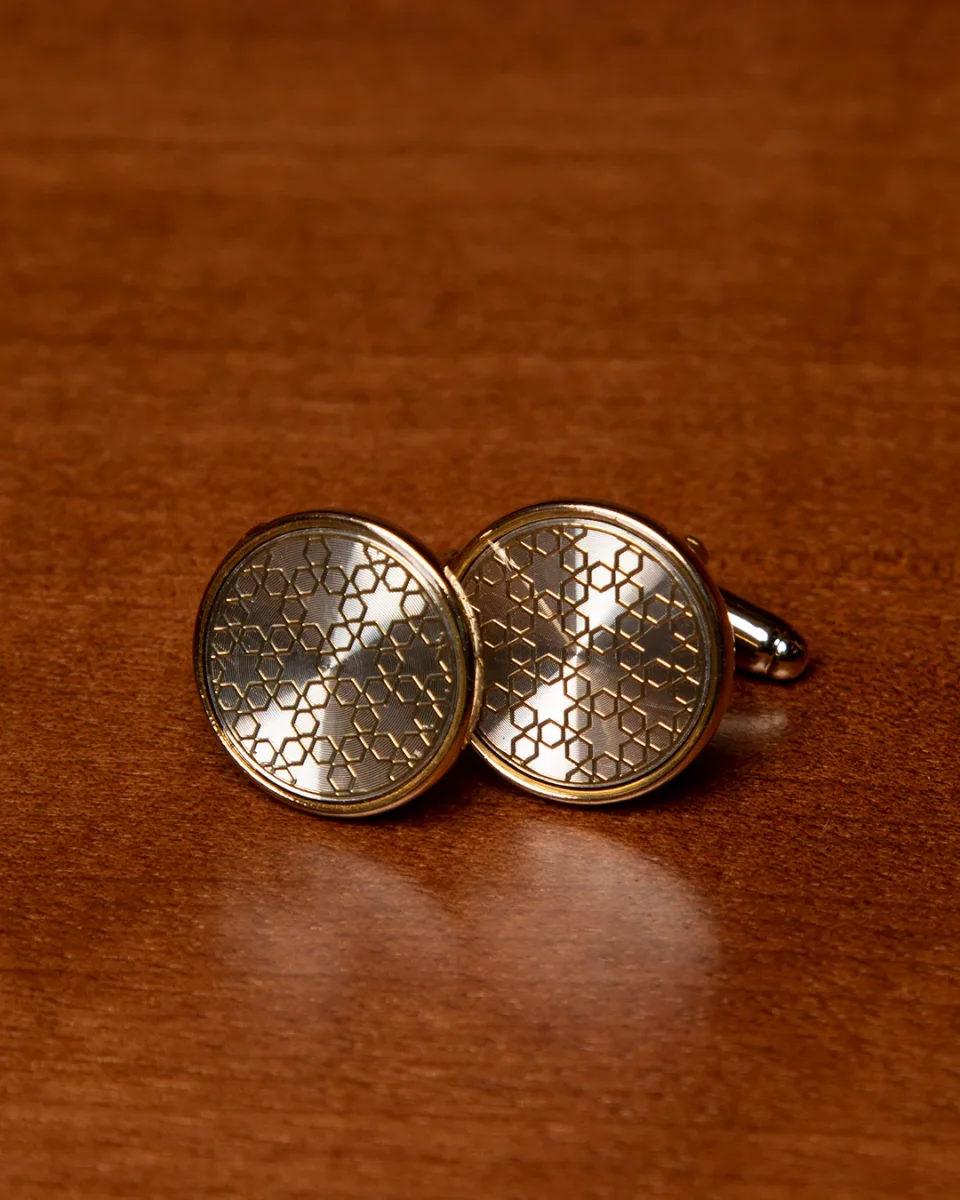 Gemelli Color Oro con Texture Alveare e Stella