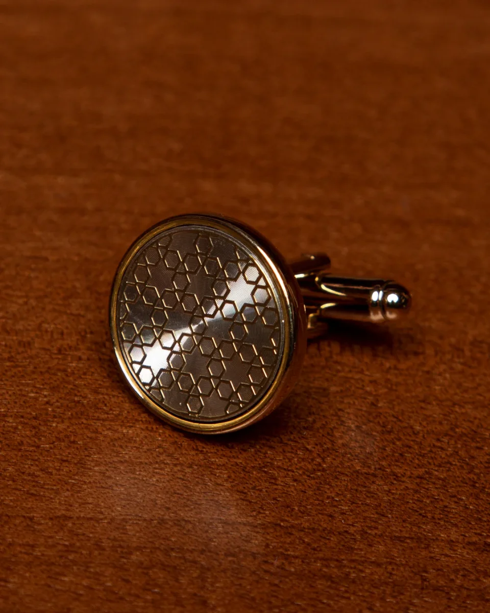 Gemelli Color Oro con Texture Alveare e Stella - immagine 4