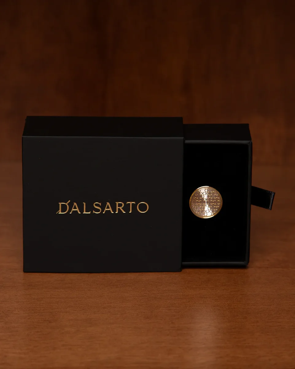 Gemelli Color Oro con Texture Alveare e Stella - immagine 5