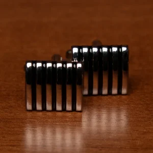 Gemelli Rettangolari Color Argento e Nero