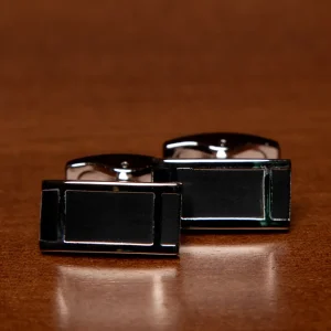 Gemelli Rettangolari Color Nero e Argento