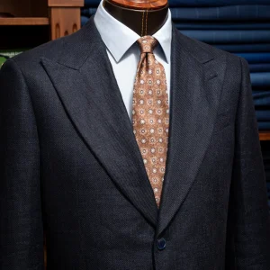 Giacca Bernini Blu Lino Cotone