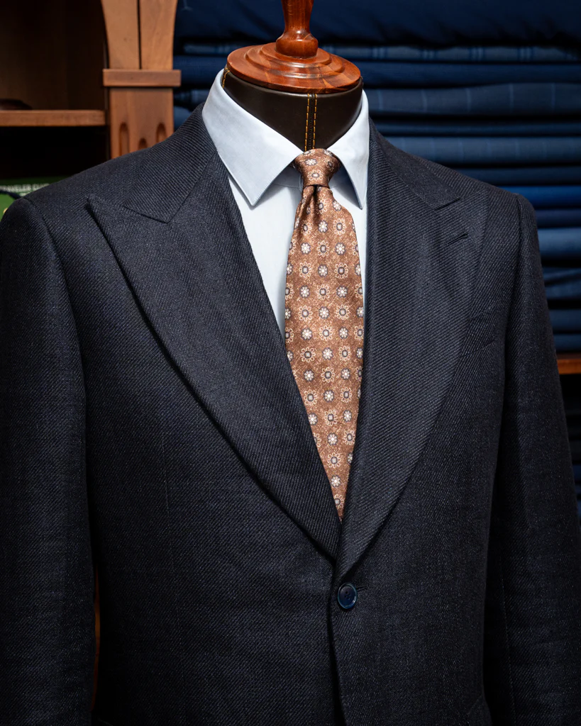 Giacca Bernini Blu Lino Cotone