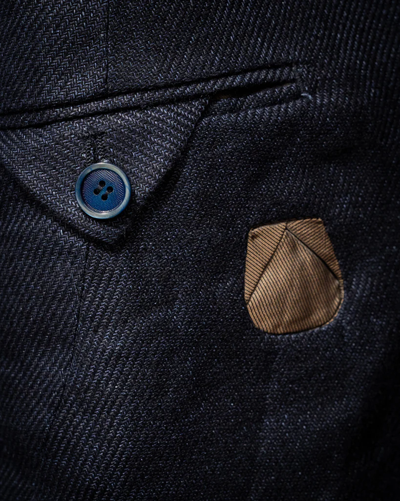 Giacca Bernini Blu Lino Cotone - immagine 5