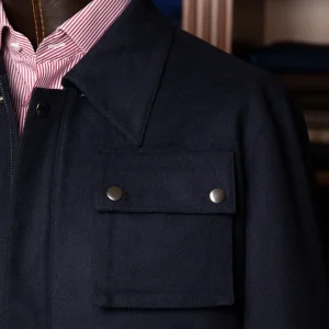 Giacca Blazer Blu Lana Casmere e Seta