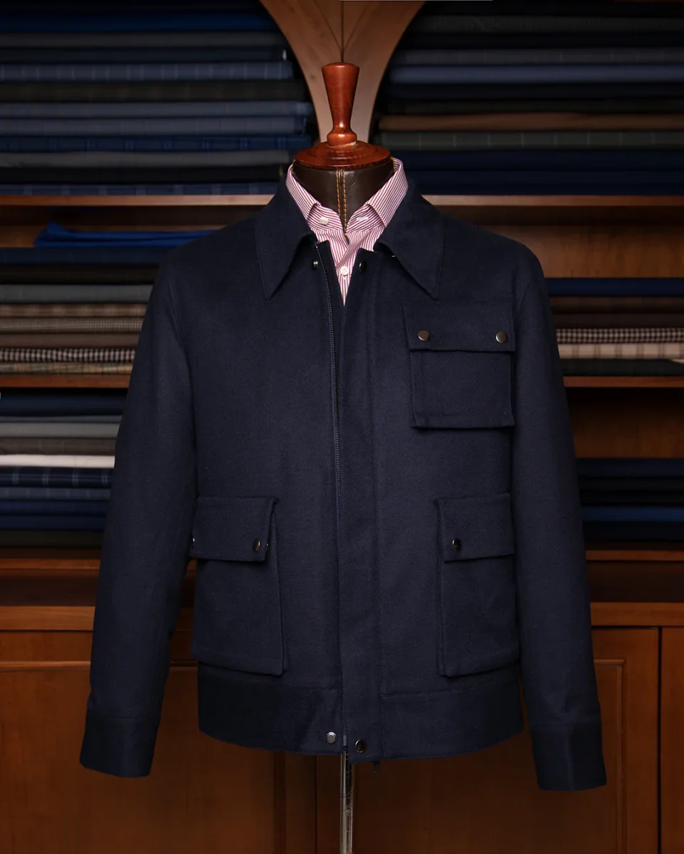 Giacca Blazer Blu Lana Casmere e Seta - immagine 3