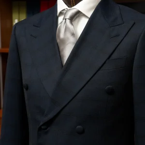 Giacca Canova Blu con Quadri Neri