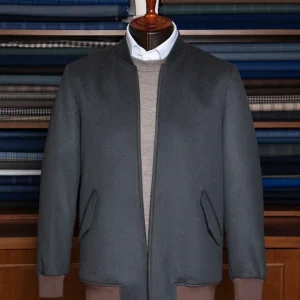 Giacca Casual Grigio Scuro con Zip