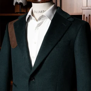 Giacca Casual Verde con Alcantara