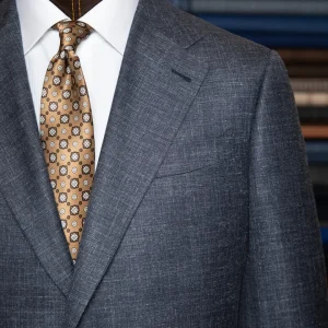 Giacca Giotto Blu in Lana, Lino e Seta