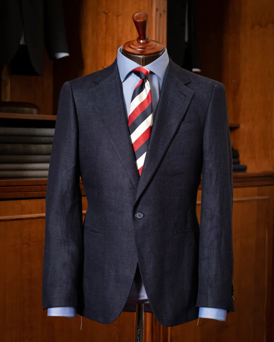 Giacca Modernico Blu Lino Cotone - immagine 3