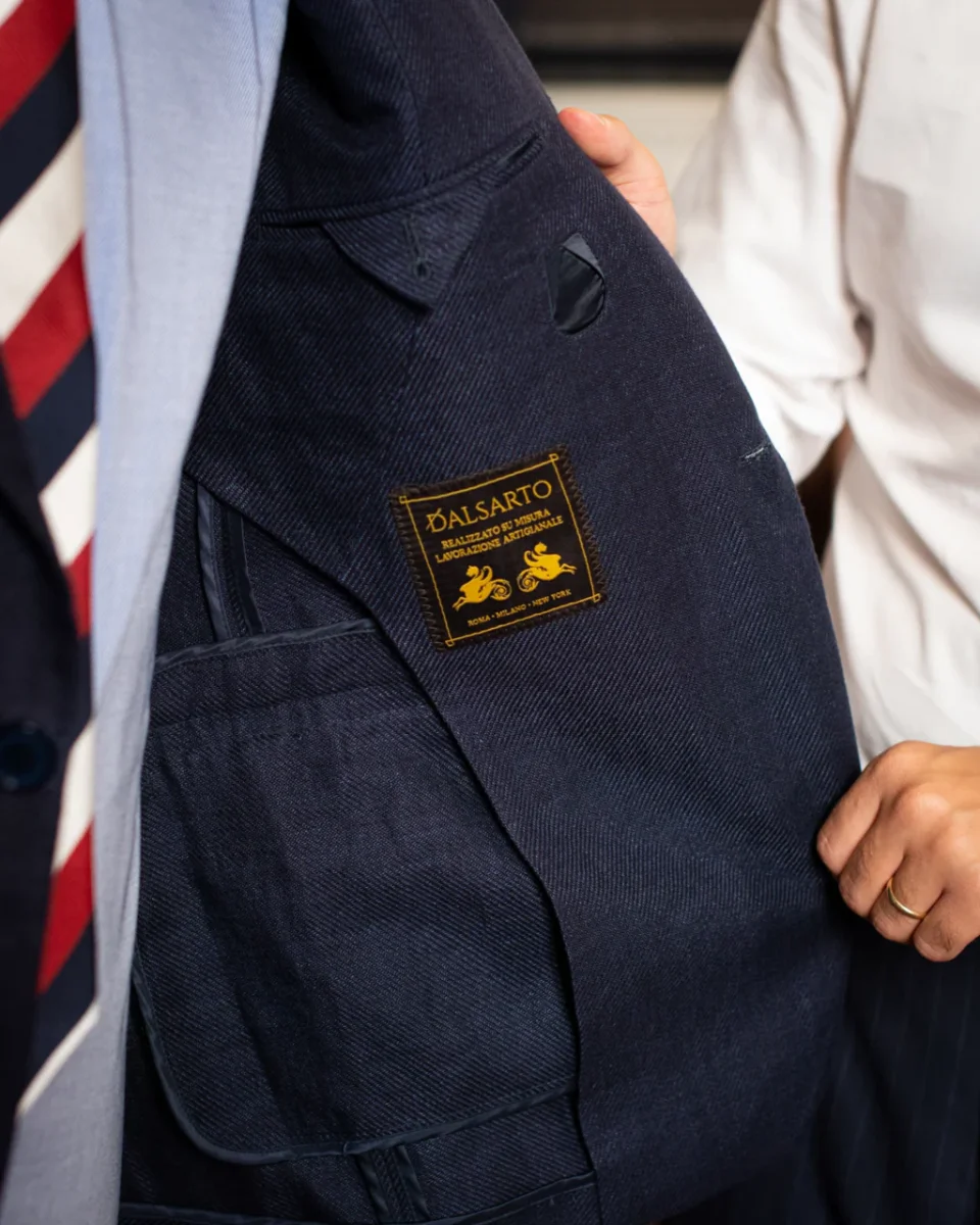 Giacca Modernico Blu Lino Cotone - immagine 4