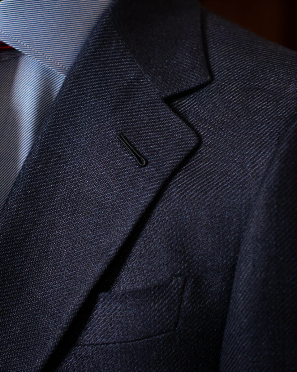 Giacca Modernico Blu Lino Cotone - immagine 5