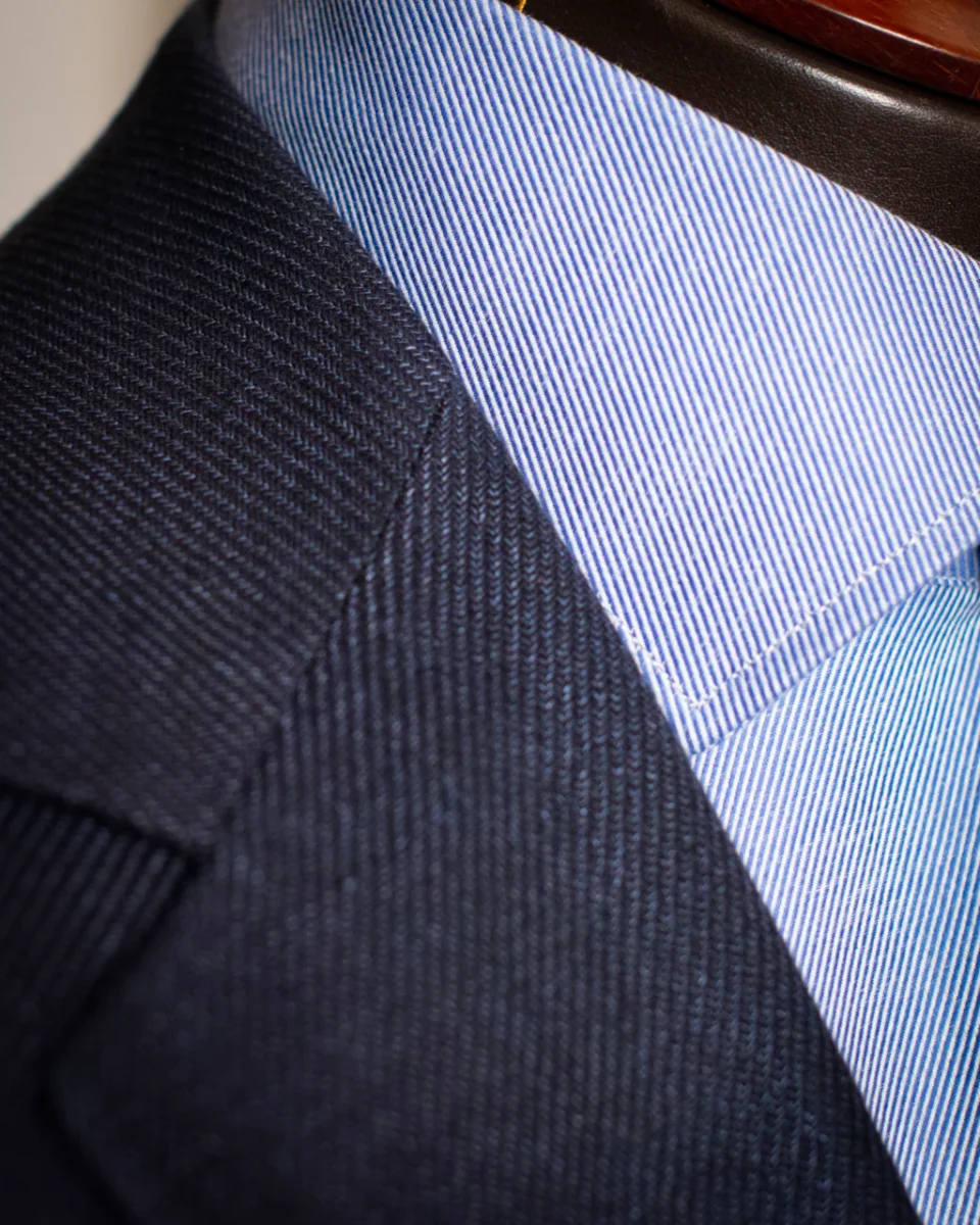 Giacca Modernico Blu Lino Cotone - immagine 9