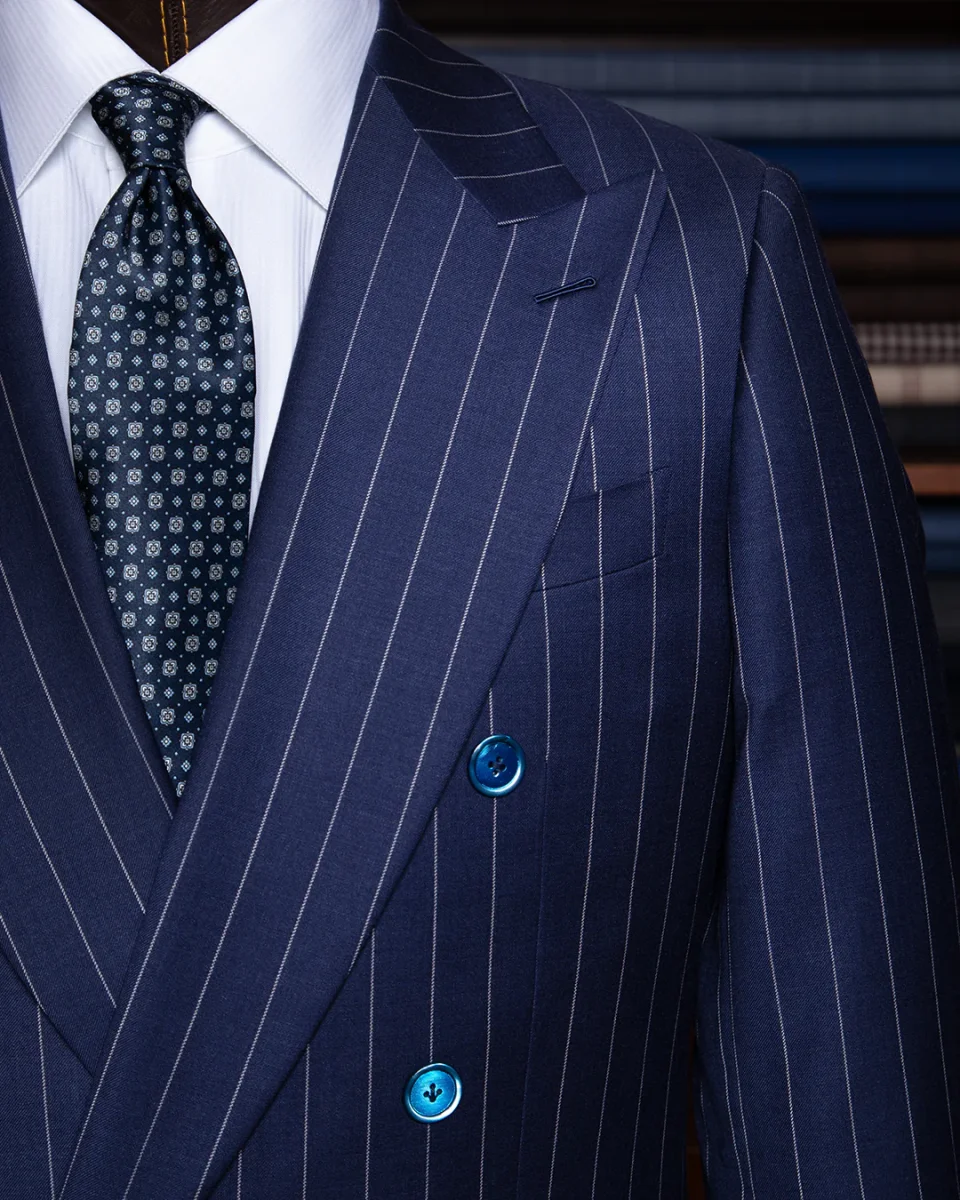 Abito Perugino Gessato Blu Chiaro - immagine 3