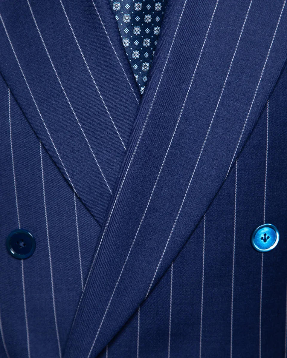 Abito Perugino Gessato Blu Chiaro - immagine 4