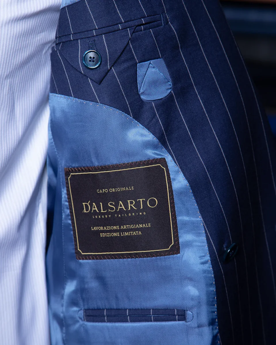 Abito Perugino Gessato Blu Chiaro - immagine 9