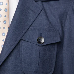 Giacca Sahariana Blu Melange