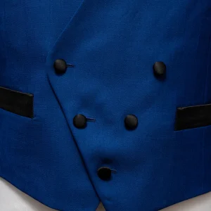 Gilet Blu Acceso Cinque Bottoni