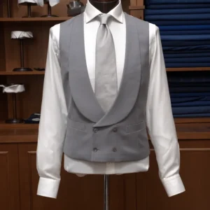 Gilet Grigio Perla Doppiopetto