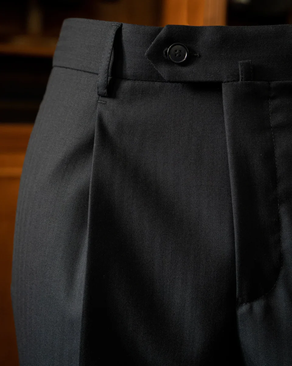 Pantalone Tiziano Blu Notte Spinato - immagine 5