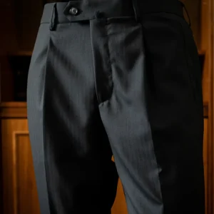 Pantalone Tiziano Blu Notte Spinato