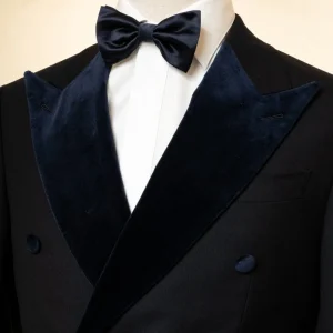 Smoking Blu Ardesia con Velluto Blu