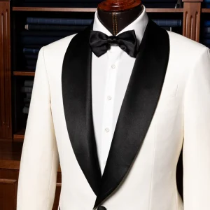 Smoking Donatello Bianco con Raso Nero