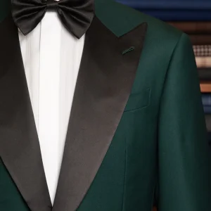 Smoking Michelangelo Verde Scuro con Gilet Nero