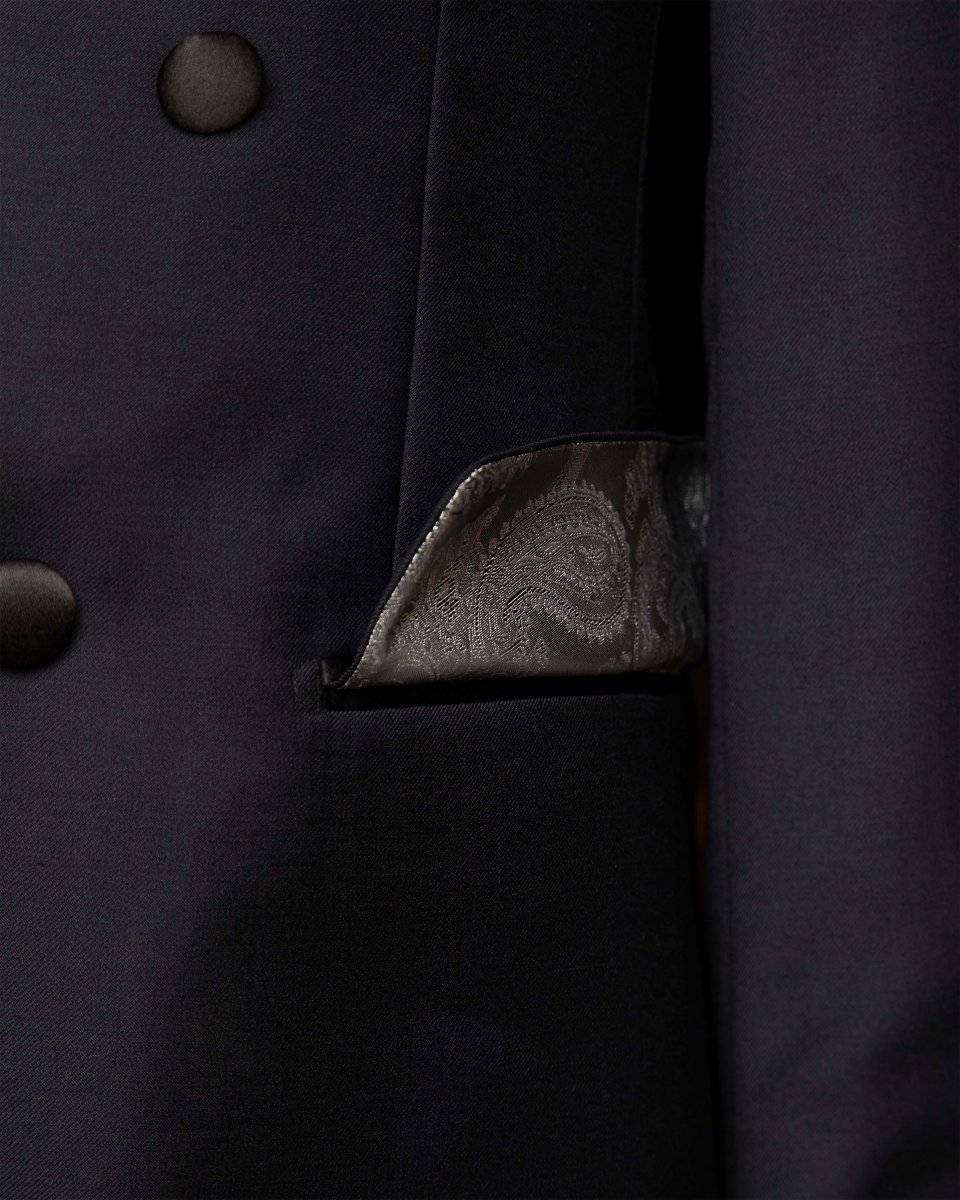 Smoking Perugino Blu con Rever Nero - immagine 7