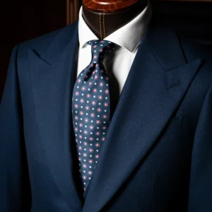 Abito Bernini Occhio di Pernice Blu Navy con Gilet