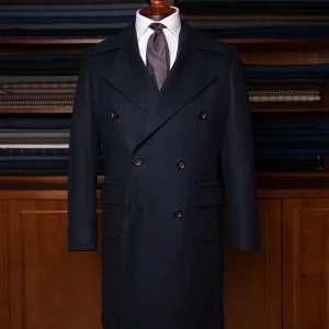 Cappotto Blu Medio Doppiopetto