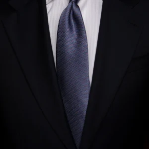 Cravatta Jacquard con Microfantasia Indaco e Malva