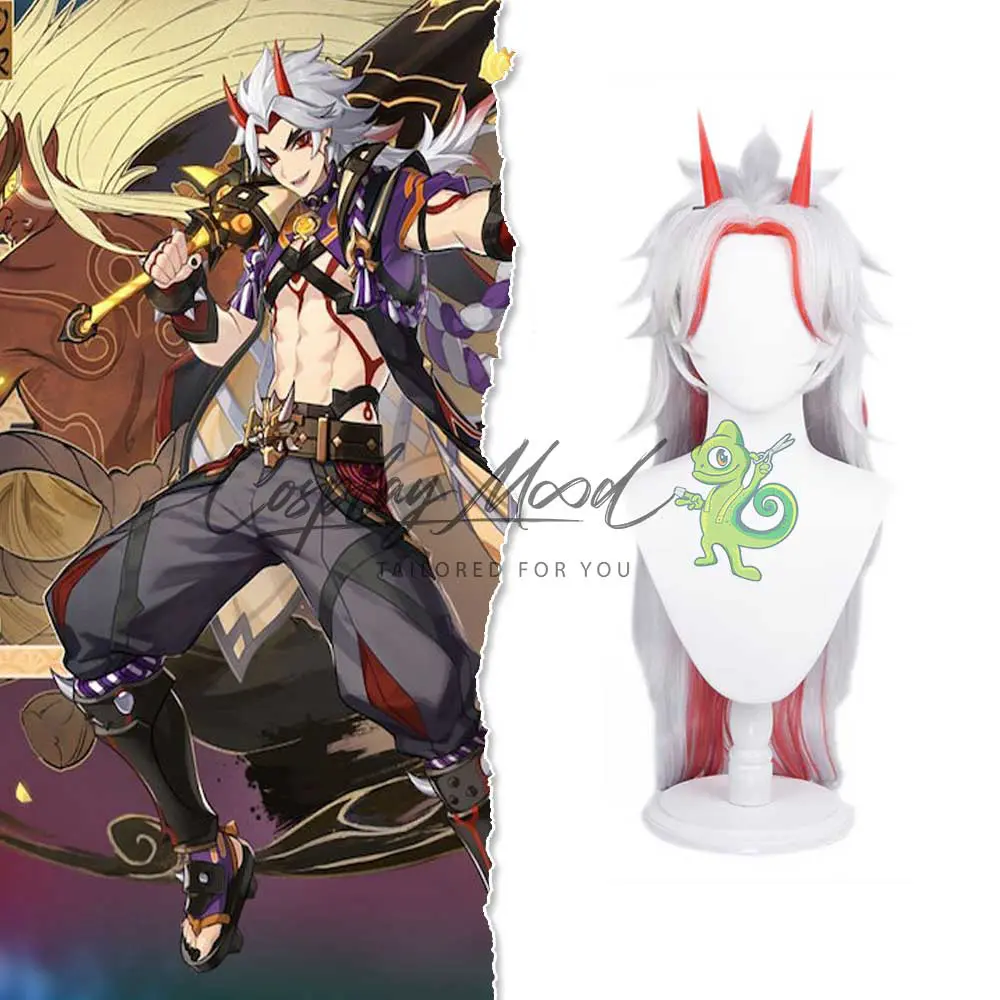 Parrucca Cosplay Arataki Itto Genshin Impact - immagine 3