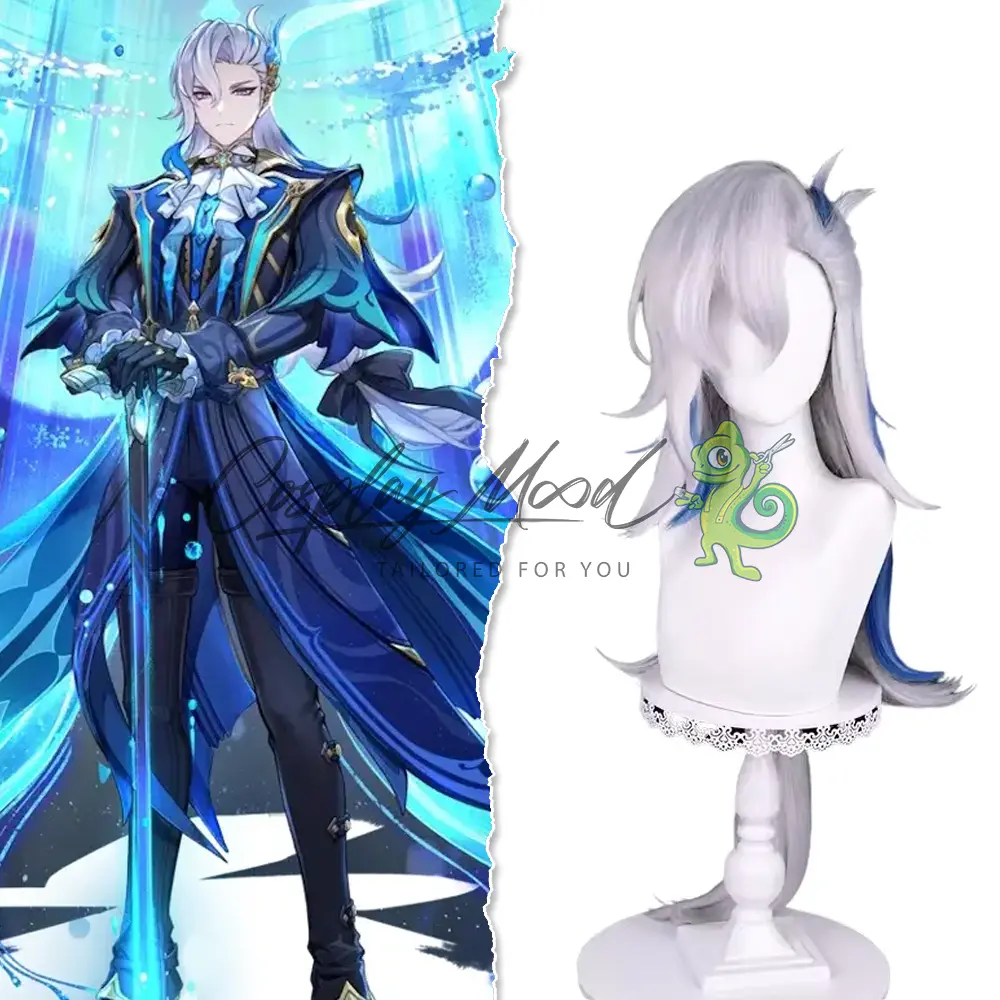 Parrucca Cosplay Neuvillette Genshin Impact - immagine 3
