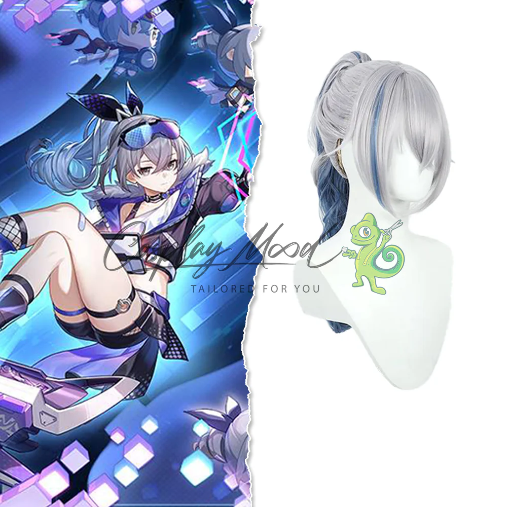 Parrucca Cosplay Silver Wolf Honkai Star Rail - immagine 3