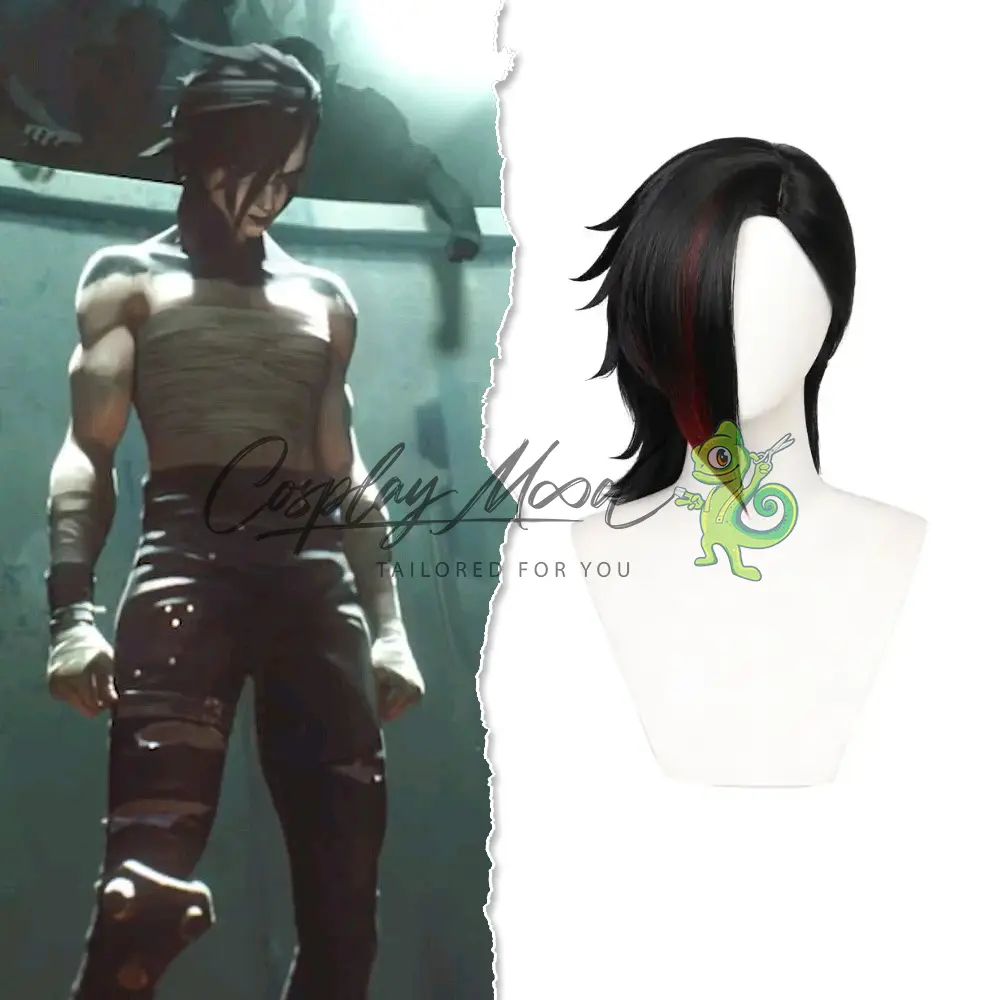 Parrucca Cosplay Vi Versione nera League of Legends Arcane Stagione 2 - immagine 3