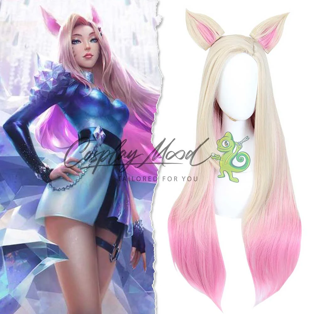Parrucca Cosplay Ahri KDA Skin League of Legends - immagine 3