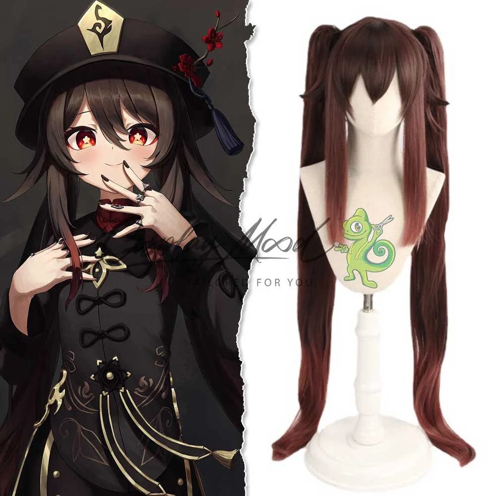 Parrucca Cosplay Hu Tao Genshin Impact - immagine 3