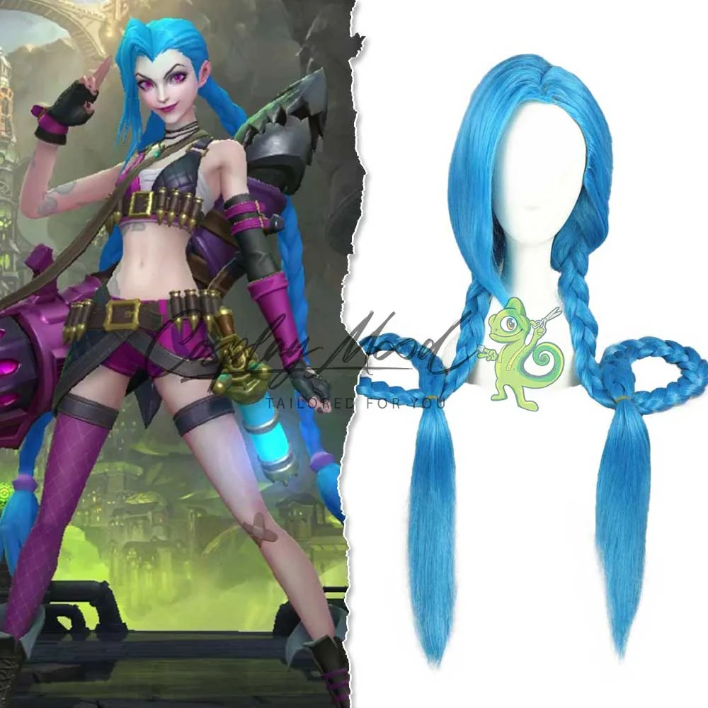 Parrucca Cosplay Jinx League of Legends - immagine 3