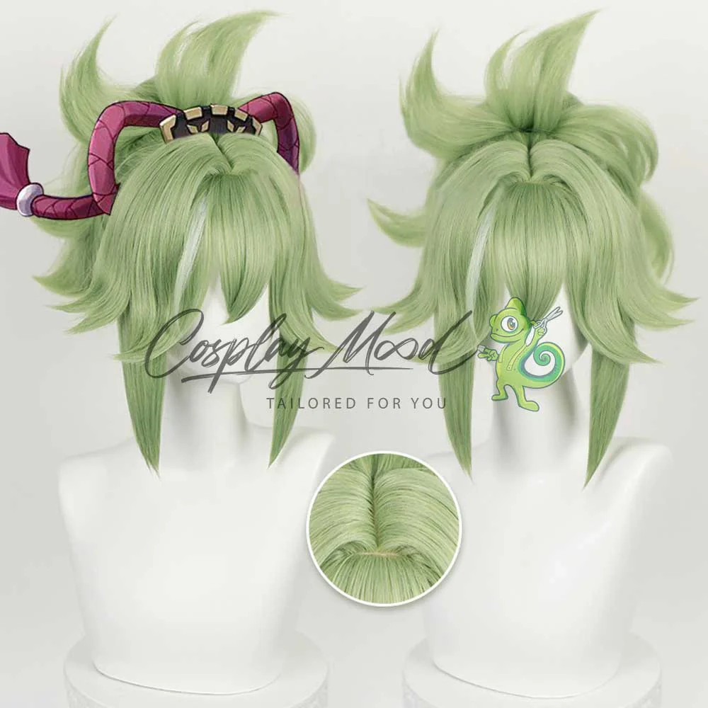 Parrucca Cosplay Kuki Shinobu Genshin Impact - immagine 4