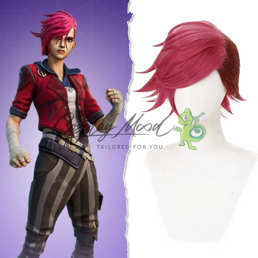 Parrucca Cosplay Vi League of Legends Arcane - immagine 3