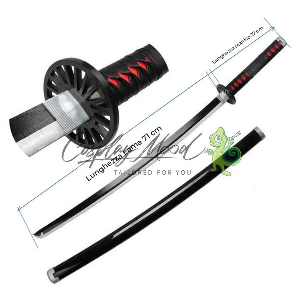 Accessorio Cosplay Spada in legno di bamboo Tanjiro Kamado Demon Slayer - immagine 4