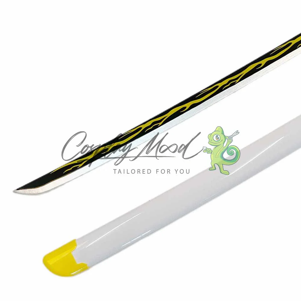 Accessorio Cosplay Spada in legno di bamboo Zenitsu Agatsuma Demon Slayer - immagine 7