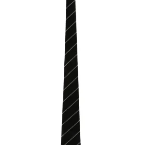 Cravatta in seta a righe color nero