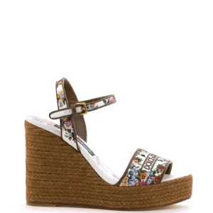 Zeppa in Nappa con Ricamo a Filo