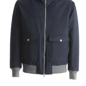 Bomber con collo alto e tasche