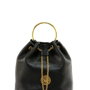 Zaino Bracelet in pelle martellata di colore nero