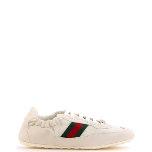 Sneakers Gucci Shift in suede e tessuto GG bianco